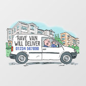 Laat Van leveren met telefoonnummer Raamsticker (Vel)