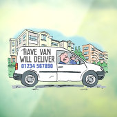 Laat Van leveren met telefoonnummer Raamsticker (Vel 3)
