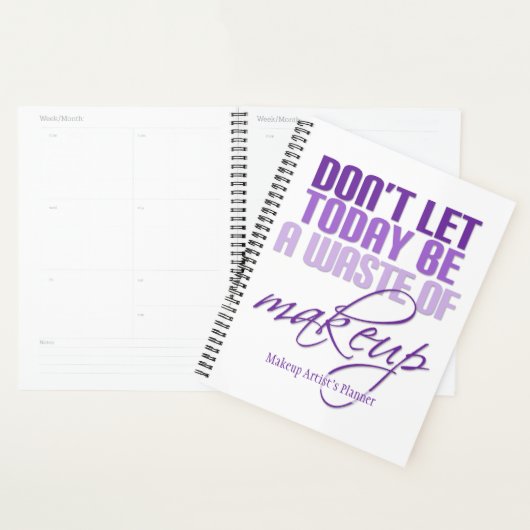 Laat vandaag geen verspilling van make-up Paarse z Planner (Display)