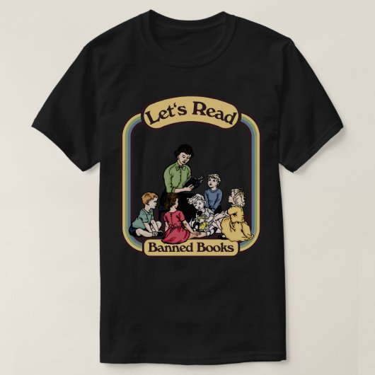 Laat verboden boeken lezen t-shirt (Design voorkant)