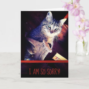 Laat Verontschuldiging Schattig Tabby Kitten Verva Kaart