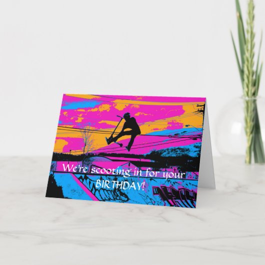 "Laat vliegen!" High Flying Scooter Kaart (Voorkant)