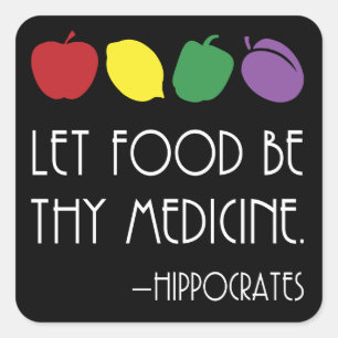 Laat voedsel je geneesmiddel zijn. vierkante sticker