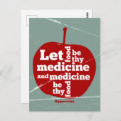 Laat voedsel worden door medicijn Hippocrates quot Briefkaart (Voorkant / Achterkant)