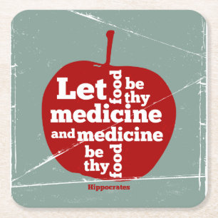 Laat voedsel worden door medicijn Hippocrates quot Kartonnen Onderzetters