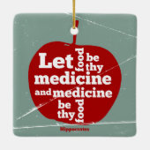Laat voedsel worden door medicijn Hippocrates quot Keramisch Ornament (Achterkant)