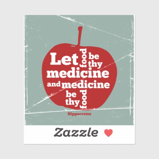 Laat voedsel worden door medicijn Hippocrates quot Sticker (Vel)