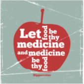 Laat voedsel worden door medicijn Hippocrates quot Sticker (Voorkant)