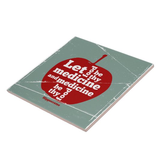 Laat voedsel worden door medicijn Hippocrates quot Tegeltje (Zijkant)