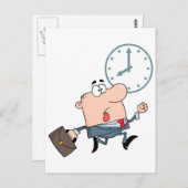 laat voor werk grappige cartoon briefkaart (Voorkant / Achterkant)