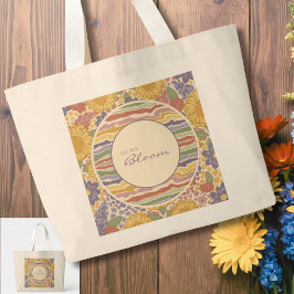 Laat vreugde bloeien – Gepersonaliseerde bloemetas Grote Tote Bag