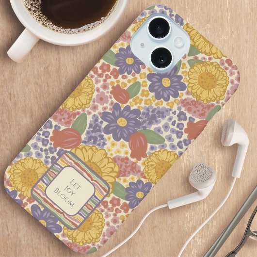 Laat vreugde bloeien – Phone Case met bewerkbare t iPhone 15 Case