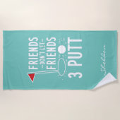 Laat vrienden geen 3-putt bachelorette-golfweekend strandlaken (Voorkant)