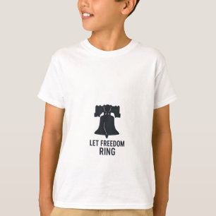 Laat vrijheid bellen silhouet moderne Amerikaanse T-shirt
