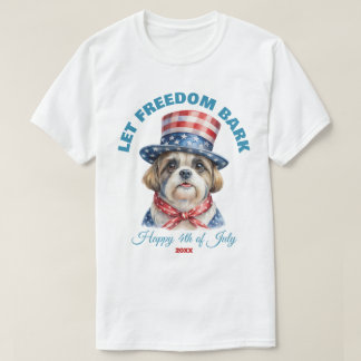 Laat vrijheid blaffen op maat 4 juli Shih Tzu T-shirt