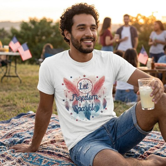 Laat vrijheid de Dreamcatcher sprankelen T-shirt