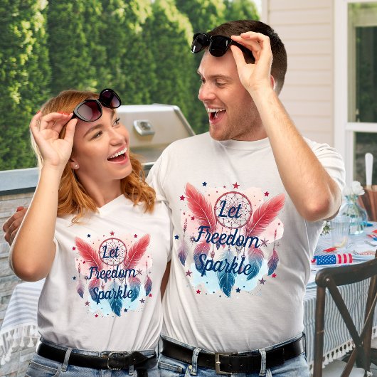 Laat vrijheid de Dreamcatcher sprankelen T-shirt