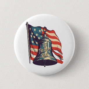 Laat vrijheid een grappige luiaard klinken ronde button 5,7 cm