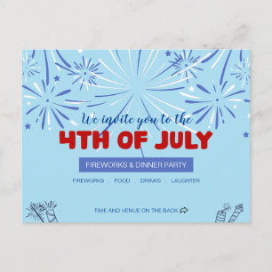 Laat Vrijheid Glanzen! - 4 juli Uitnodiging Briefkaart