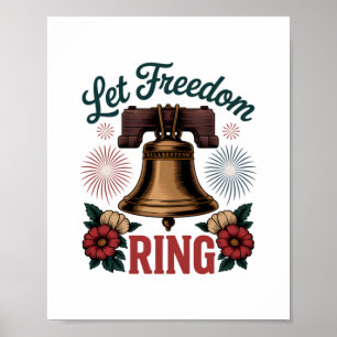 Laat vrijheid patriottisch klinken poster