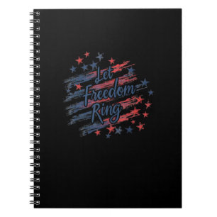 Laat vrijheid patriottische 4 juli sterren strippe notitieboek