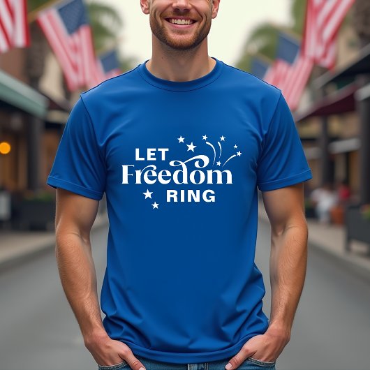 Laat vrijheid patriottische typografie klinken t-shirt