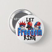 Laat vrijheid Ring Ronde Button 5,7 Cm (Voorkant /achterkant)