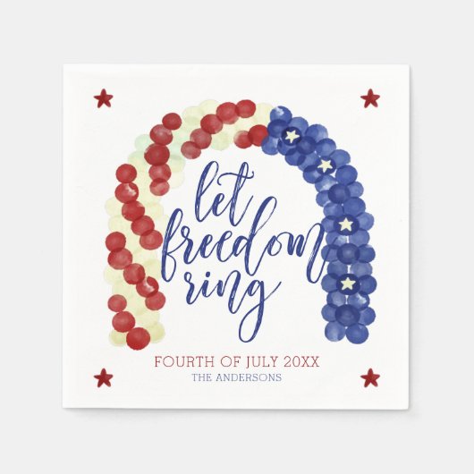 Laat vrijheid Ring | Vierde juli Servet (Voorkant)