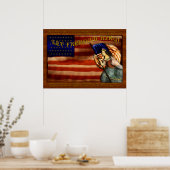 Laat vrijheid ruziën! Origineel patriottisch schil Poster (Keuken)