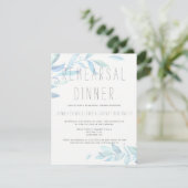 Laat waterverf repetitie dineruitnodigingen achter kaart (Staand voorkant)