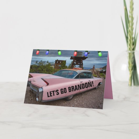 LAA'T WE BRANDON! ROZE CADDY KERSTKAARTEN KAART (Voorkant)