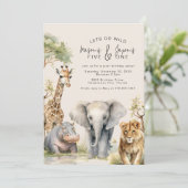 Laat Wild Joint Animal Verjaardag Uitnodiging (Staand voorkant)