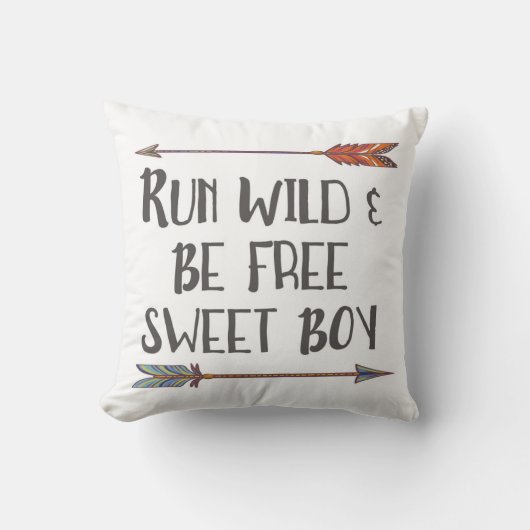 Laat Wild vrij Sweet Boy Boho Arrow Pillow lopen Kussen (Voorkant)