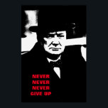 Laat Winston Churchill Motivation Pop Art nooit op Poster<br><div class="desc">Vrijheid en moed Motivatie Eagles Afbeeldingen - Fearless American Bald Eagle - Onze grootste glorie is niet dat we nooit vallen,  maar dat we elke keer dat we herfsten stijgen.</div>