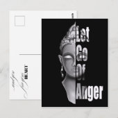 Laat woede los - Boeddha Mindfulness Quote T-Shirt Briefkaart (Voorkant / Achterkant)