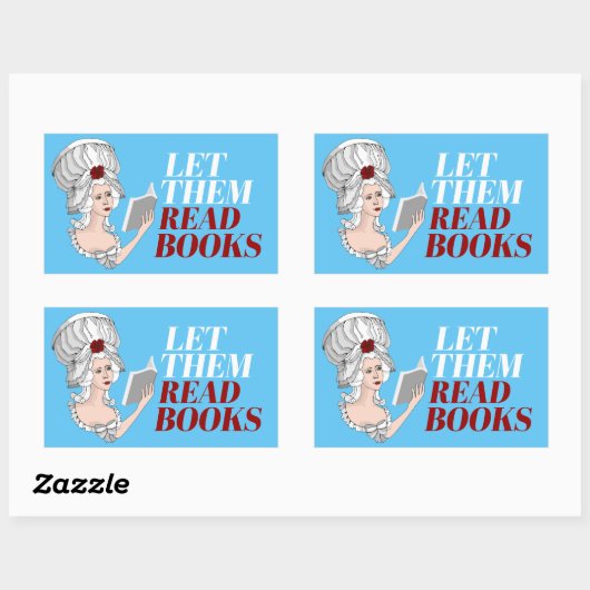 Laat ze boeken lezen rechthoekige sticker (Vel)