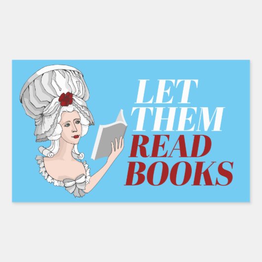 Laat ze boeken lezen rechthoekige sticker (Voorkant)