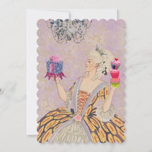 Laat ze cake eten ~  Uitnodigingen / RSVP (Voorkant)