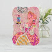 Laat ze cake eten ~ Uitnodigingen / RSVP #12 (Staand voorkant)