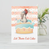 Laat ze Cake Marie Antoinette Birthday eten Kaart (Staand voorkant)