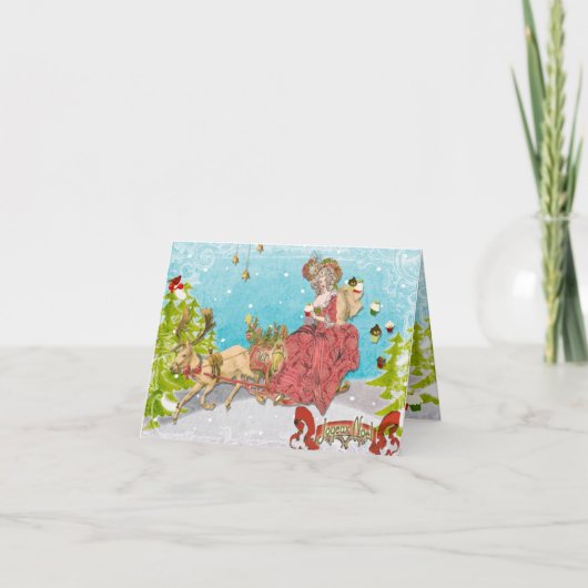 Laat ze cupcakes eten voor Kerstmis 2 Feestdagen Kaart (Voorkant)