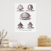 Laat ze de kake eten. Franse soep Antiek afdrukken Poster (Keuken)