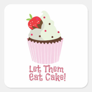 Laat ze de kake eten. vierkante sticker