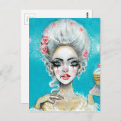 Laat ze de mini Marie Antoinette cupcake eten Briefkaart (Voorkant / Achterkant)