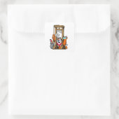 Laat ze graan eten vierkante sticker (Tas)