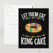 Laat ze hun eten met koning Cake Funny Mardi Gras Briefkaart (Voorkant / Achterkant)