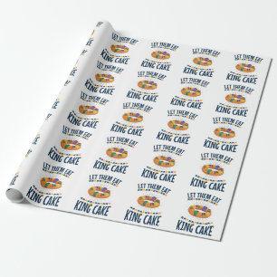 Laat ze hun eten met koning Cake Funny Mardi Gras Cadeaupapier