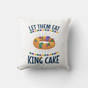 Laat ze hun eten met koning Cake Funny Mardi Gras Kussen