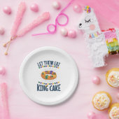 Laat ze hun eten met koning Cake Funny Mardi Gras Papieren Bordje (Feest)