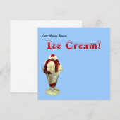 Laat ze ijs hebben.  Sundae Uitnodiging (Voorkant / Achterkant)
